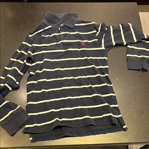 Striped Polo Shirt with Logo